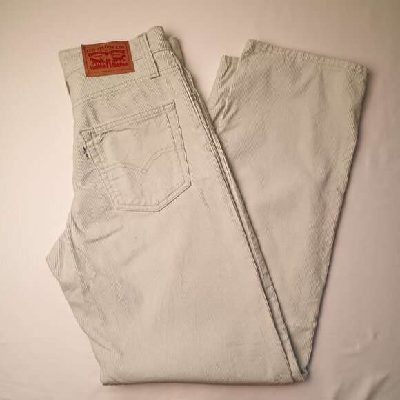Levi's '94 Baggy Corduroy Jeans Size 26/4 Mid Rise Straight Leg Mint Green Color - Picture 1 of 9
